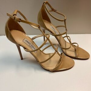 Jimmy Choo nude patent heels